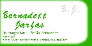 bernadett jarfas business card